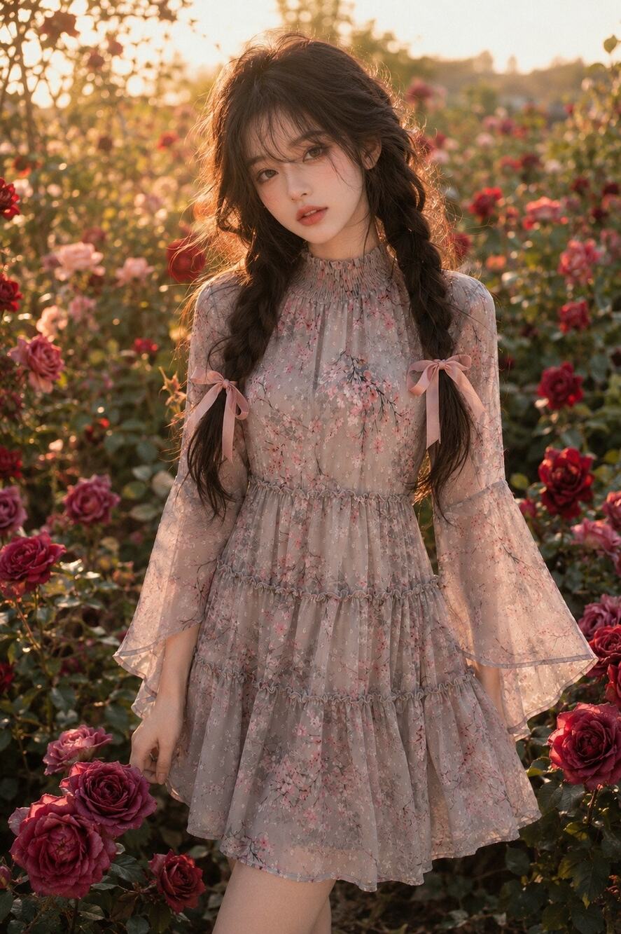 Where Cherry Blossoms Drift Like Dreams Storia floaty blooming storybook dress